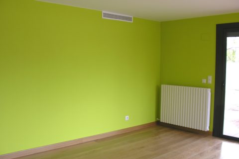 Habitación verde lima